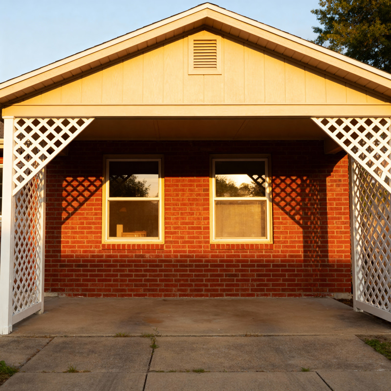 Elegant White Lattice Carport for Ranch Homes Elegant White Lattice Carport for Ranch Homes