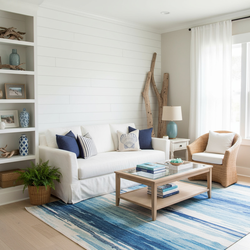 Coastal Style Living Room Transformation Coastal Style Living Room Transformation