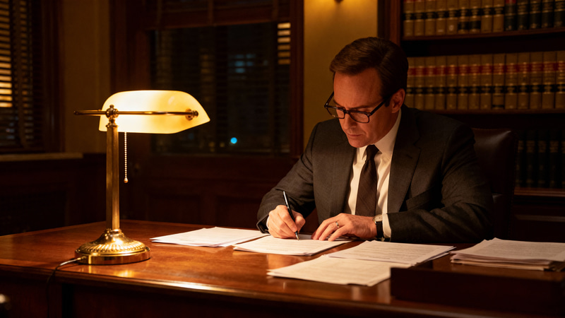Professional Evening Work in a Vintage Office Professional Evening Work in a Vintage Office