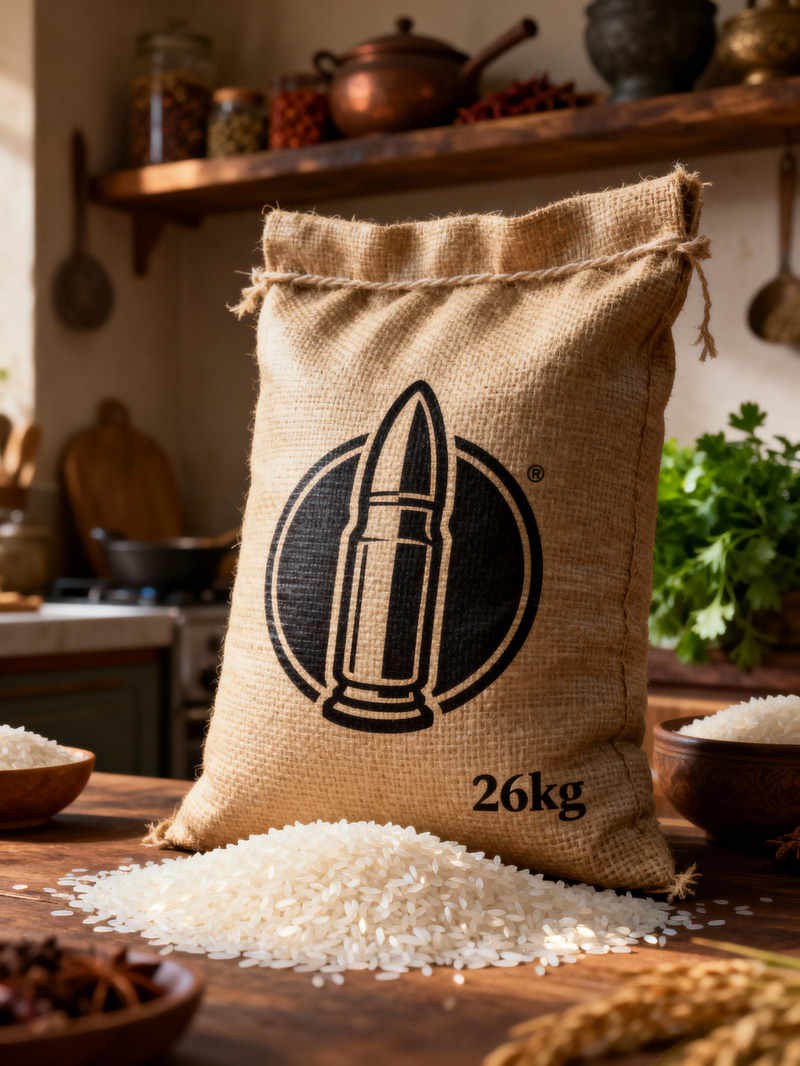 Elegant 26kg Burlap Rice Sack - Rustic Kitchen Appeal