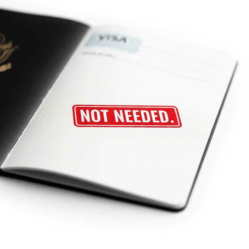 Minimalist Passport with 'NOT NEEDED' Stamp Minimalist Passport with 'NOT NEEDED' Stamp