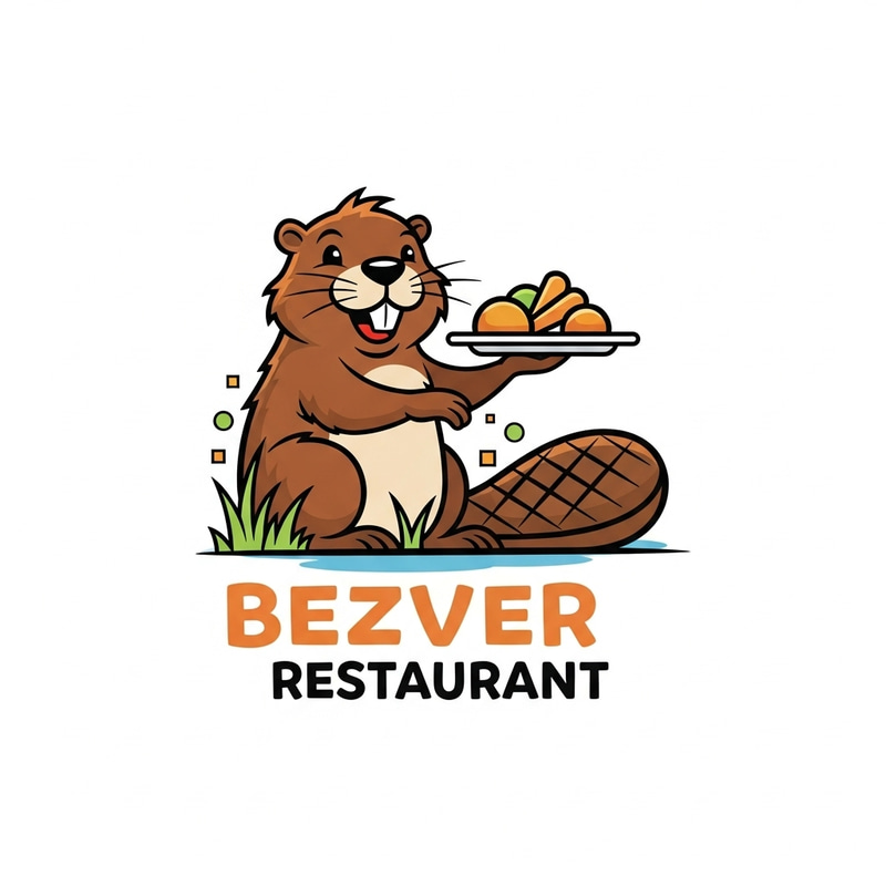 Beaver-Themed Restaurant Logo Design Beaver-Themed Restaurant Logo Design