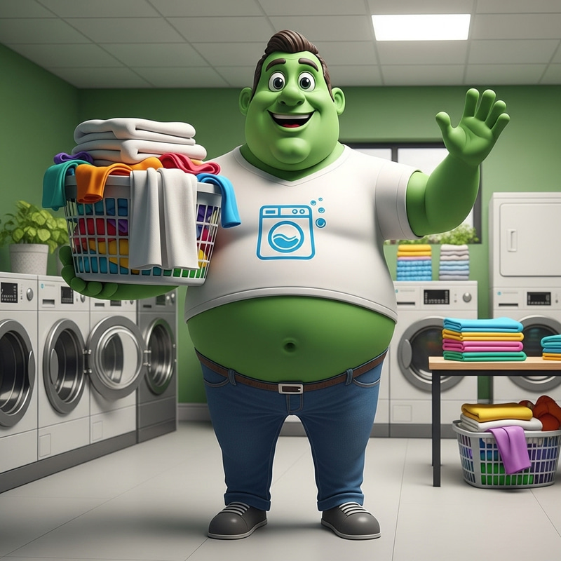 Eye-Catching Laundry Mascot Design Eye-Catching Laundry Mascot Design