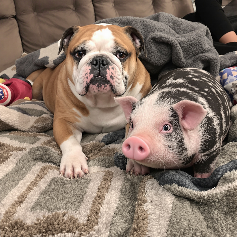 English Bulldog and Pot Belly Pig: Unlikely Friends English Bulldog and Pot Belly Pig: Unlikely Friends