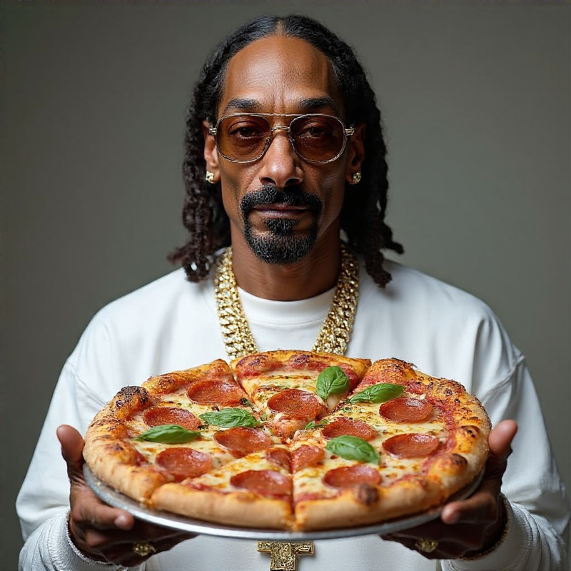 Snoop Dogg Enjoying Delicious Pizza Snoop Dogg Enjoying Delicious Pizza