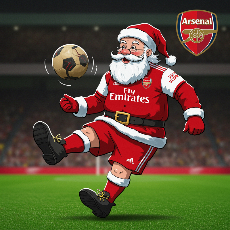 Santa Claus Football Clipart for Arsenal Fans Santa Claus Football Clipart for Arsenal Fans