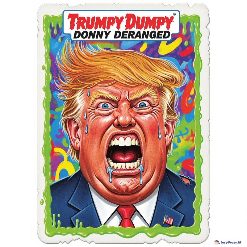 Funny Trump Expressions Inspired by Garbage Pail Kids
