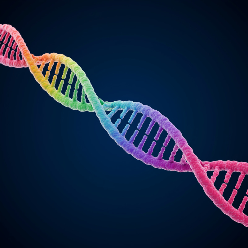 Colorful Rainbow DNA Strand Illustration Colorful Rainbow DNA Strand Illustration