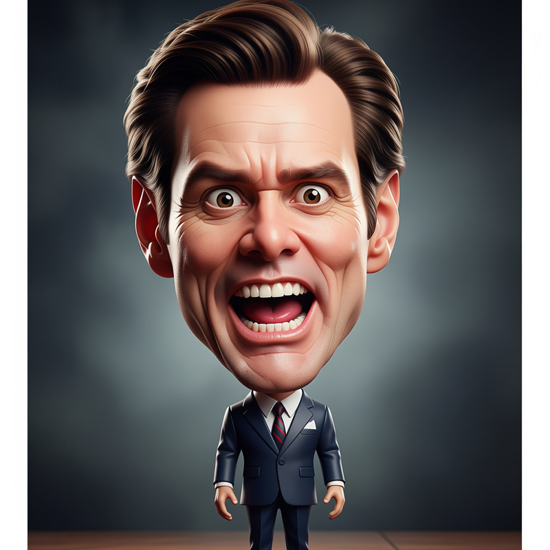 Jim Carrey's Exaggerated Caricature Face Art Jim Carrey's Exaggerated Caricature Face Art