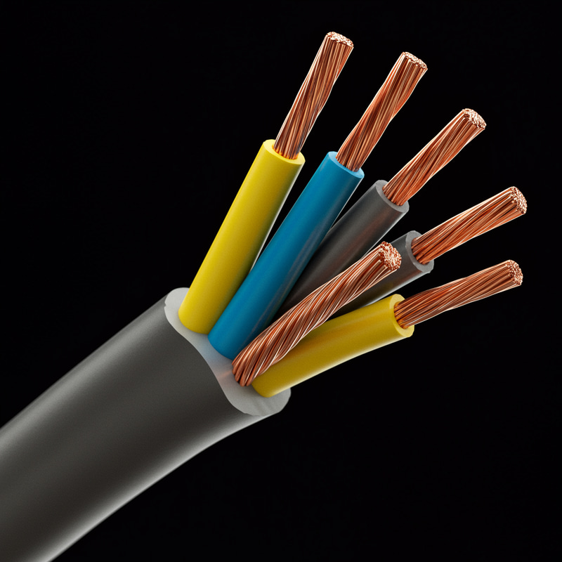 14AWG 3-Conductor Stranded Copper Wire - XLPE Insulation