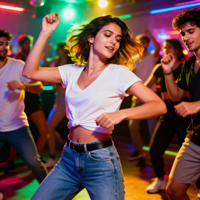 Dancing Club Vibes: People on the Dance Floor Dancing Club Vibes: People on the Dance Floor