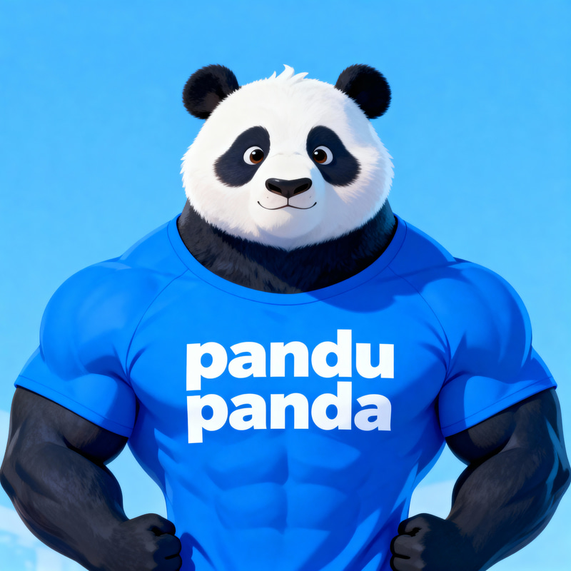 Muscular Panda in Blue Shirt | Pandu Panda Muscular Panda in Blue Shirt | Pandu Panda