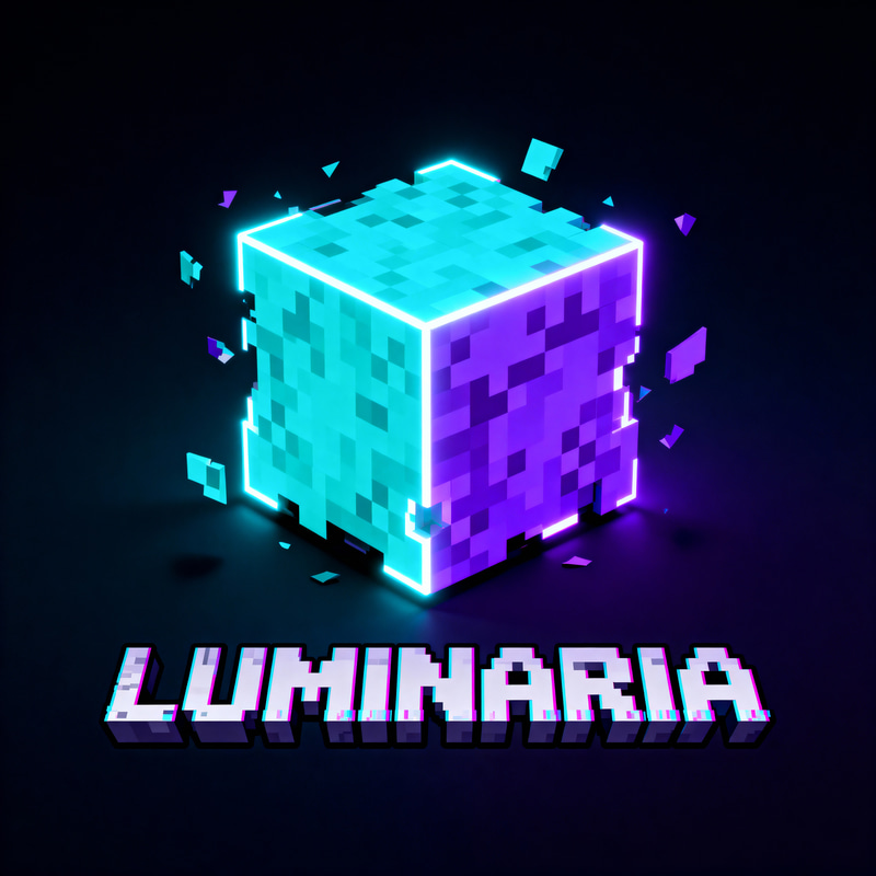 Luminaria: Minecraft Glitchy Block Logo Luminaria: Minecraft Glitchy Block Logo