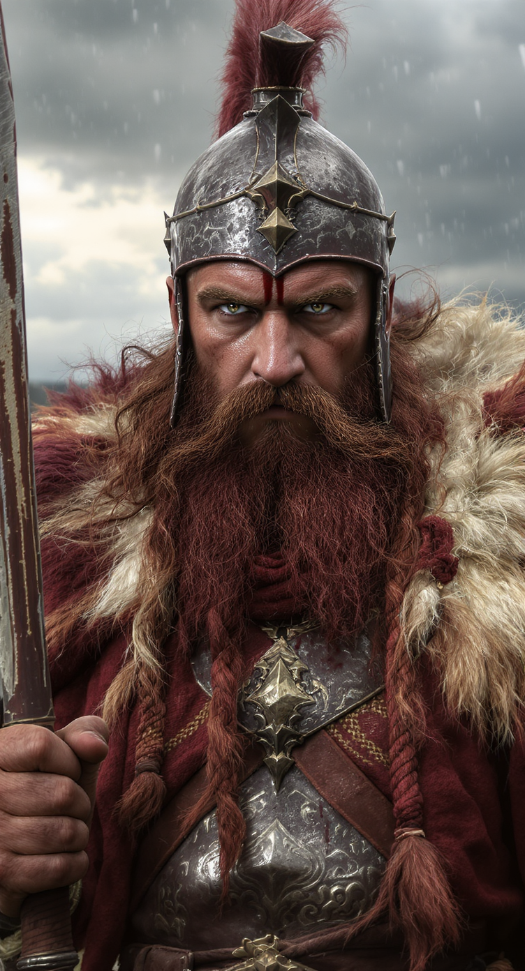 Epic Ancient Russian Bogatyr with Dignified Armor Epic Ancient Russian Bogatyr with Dignified Armor