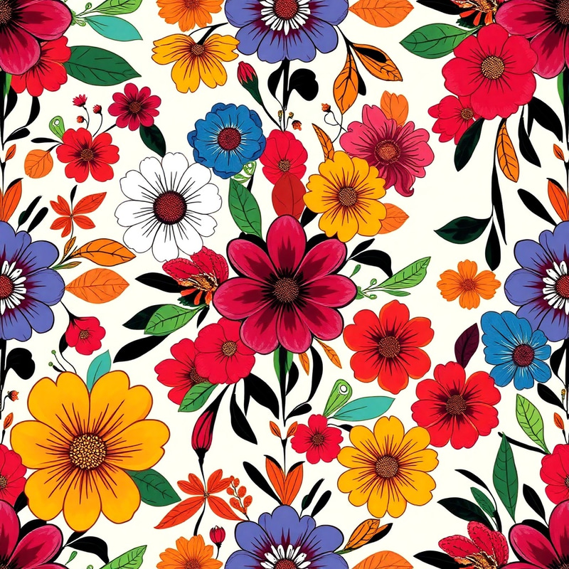 Vibrant Floral Clothing Patterns - Seamless Designs