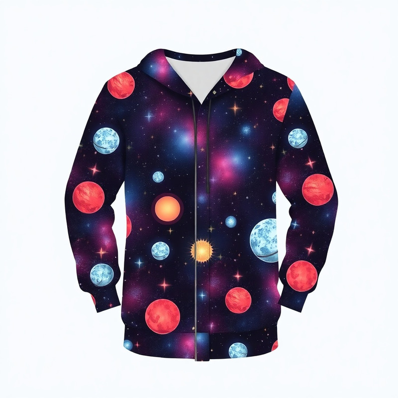 Space Galaxy Clothing Pattern with Stars & Planets Space Galaxy Clothing Pattern with Stars & Planets