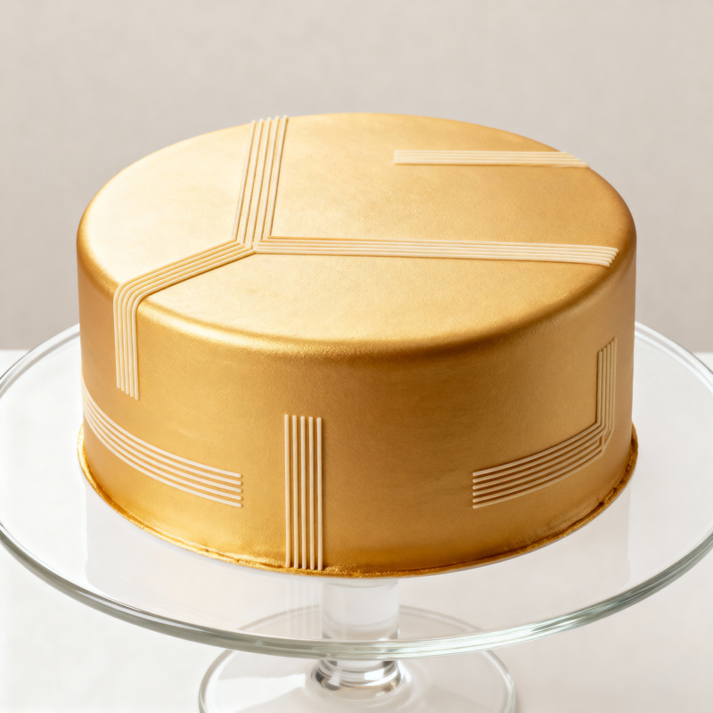 Elegant Golden Cake for Dental Corporate Events Elegant Golden Cake for Dental Corporate Events