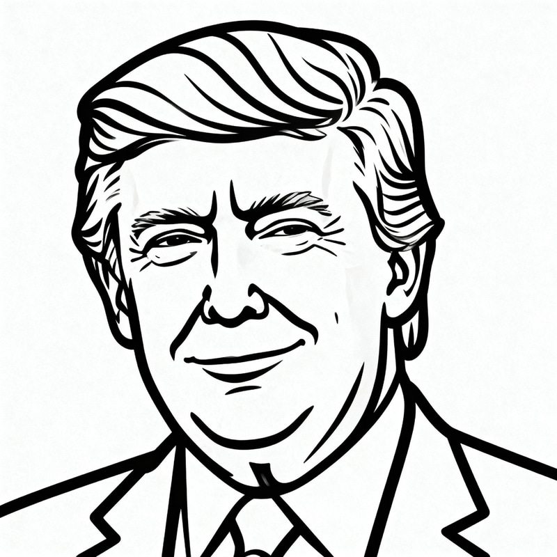 Line Drawing of Trump - Artistic Portrait