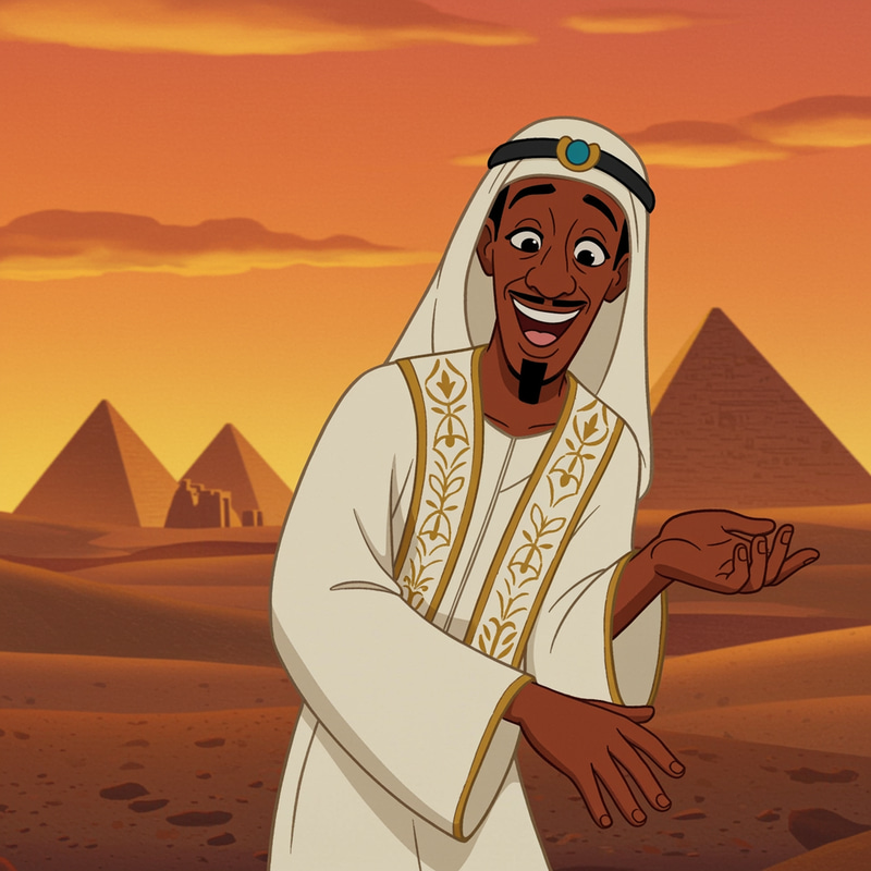 Animated Egyptian Man Art