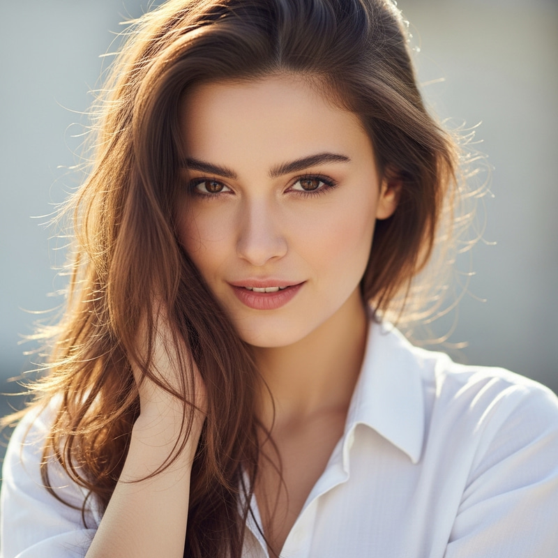 Stunning Turkish Woman with Brown Hair and Pale Skin Stunning Turkish Woman with Brown Hair and Pale Skin