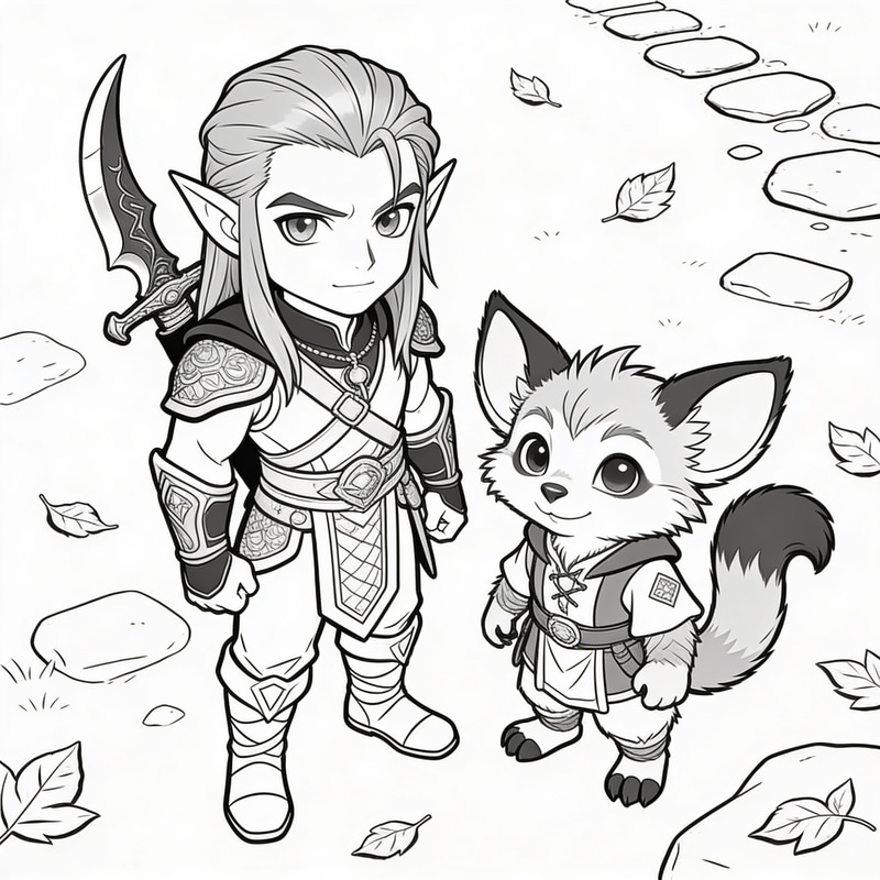 Drizzit Coloring Page - Black & White Art