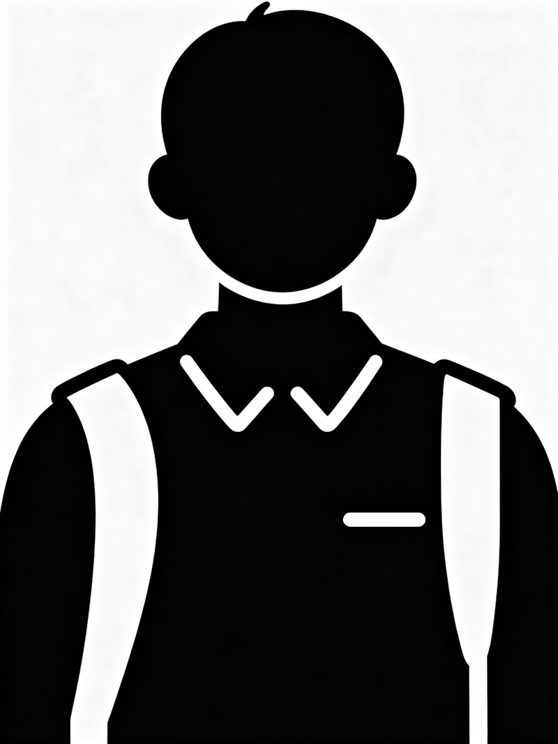 Simple Black Silhouette of a Student on White Simple Black Silhouette of a Student on White