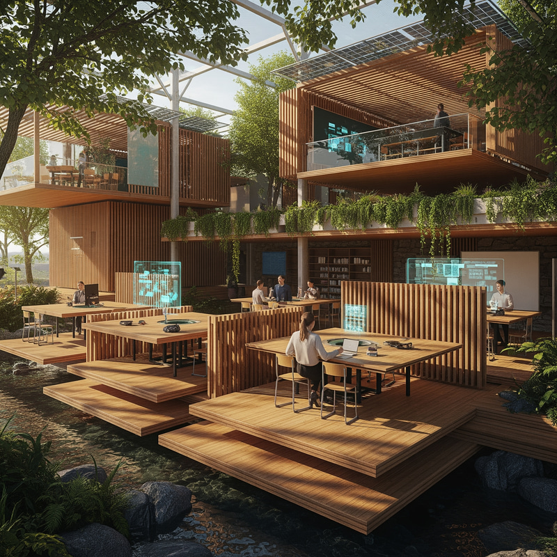 Futuristic Nature-Integrated Educational Pavilion Futuristic Nature-Integrated Educational Pavilion