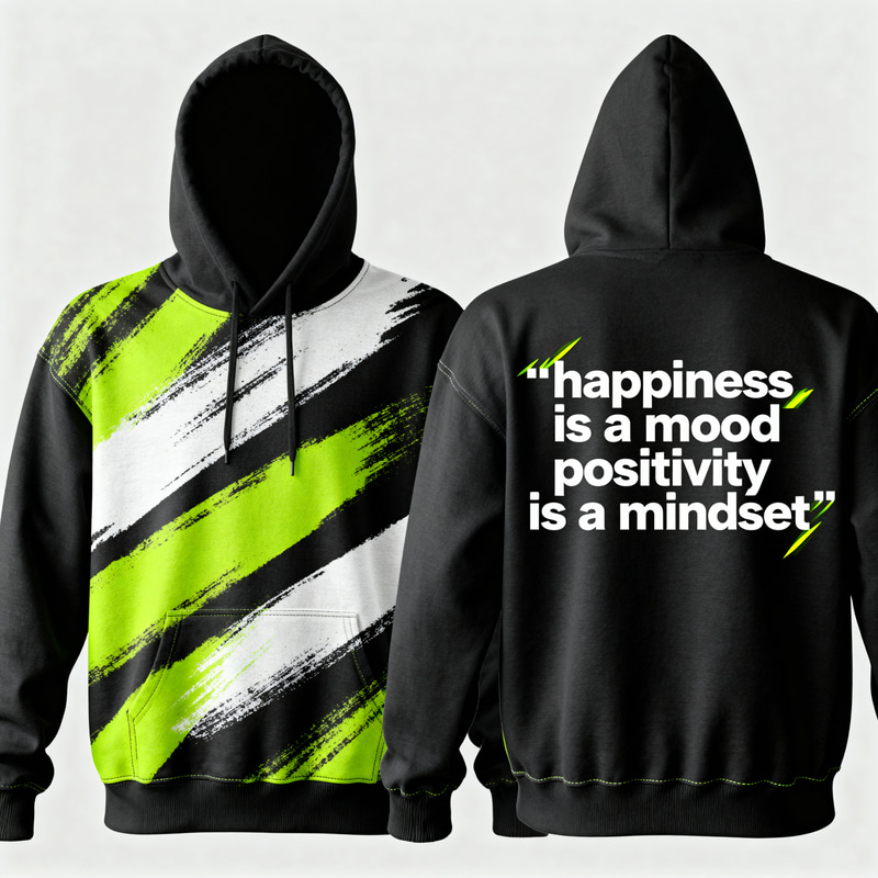 Trendy Streetwear Hoodie Design with Positive Quote