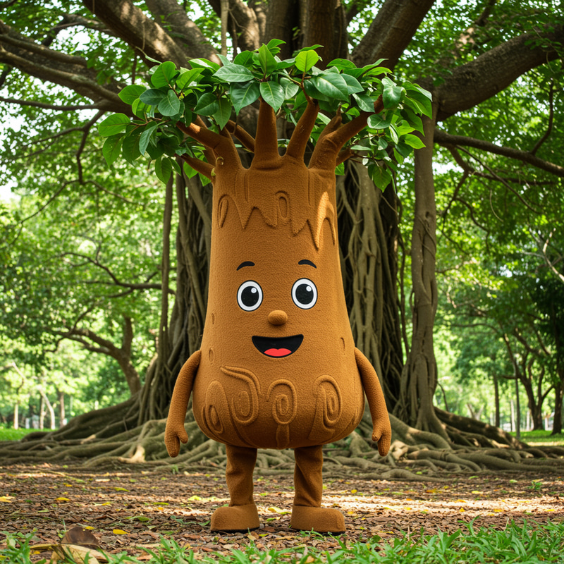 Joyful Banyan Tree Mascot Design Joyful Banyan Tree Mascot Design
