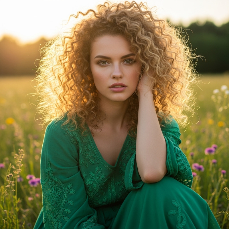 Stunning Curly Blonde Gypsy Woman in Her 30s Stunning Curly Blonde Gypsy Woman in Her 30s