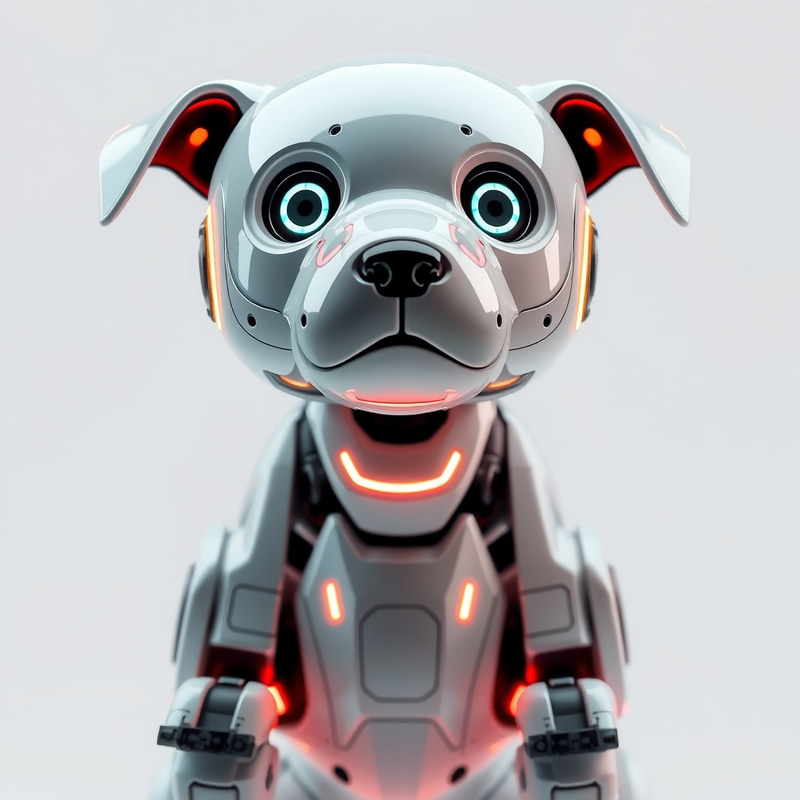 Sleek Robotic Dog with Neon Glowing Eyes Sleek Robotic Dog with Neon Glowing Eyes