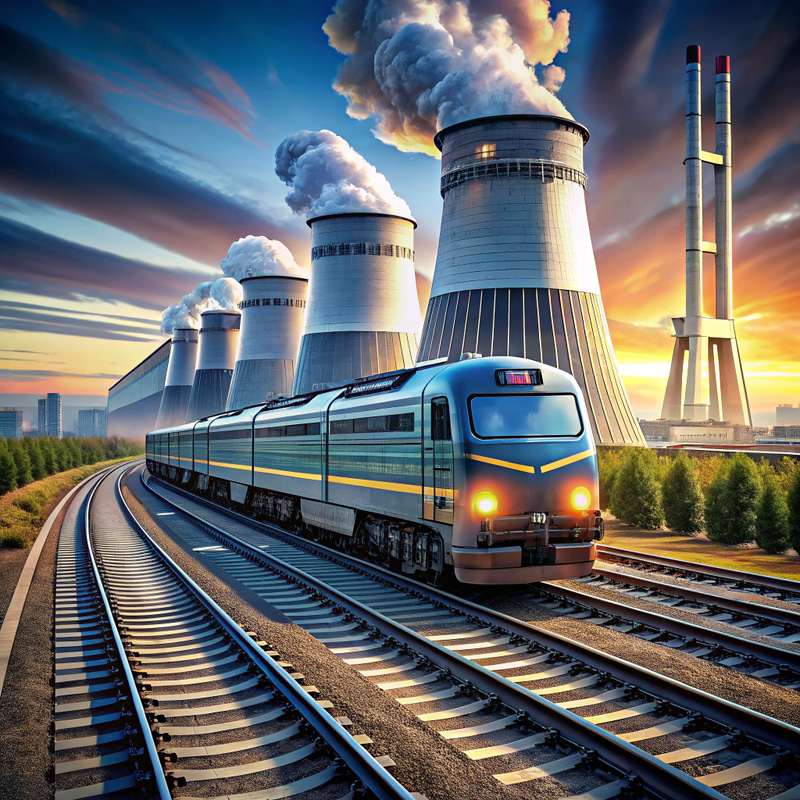 Futuristic Atomic-Powered Locomotive Design Futuristic Atomic-Powered Locomotive Design