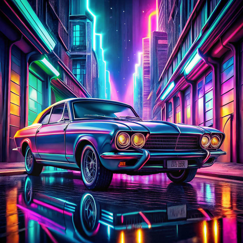 Stylish JDM Neon-Themed Classic Car Background Stylish JDM Neon-Themed Classic Car Background