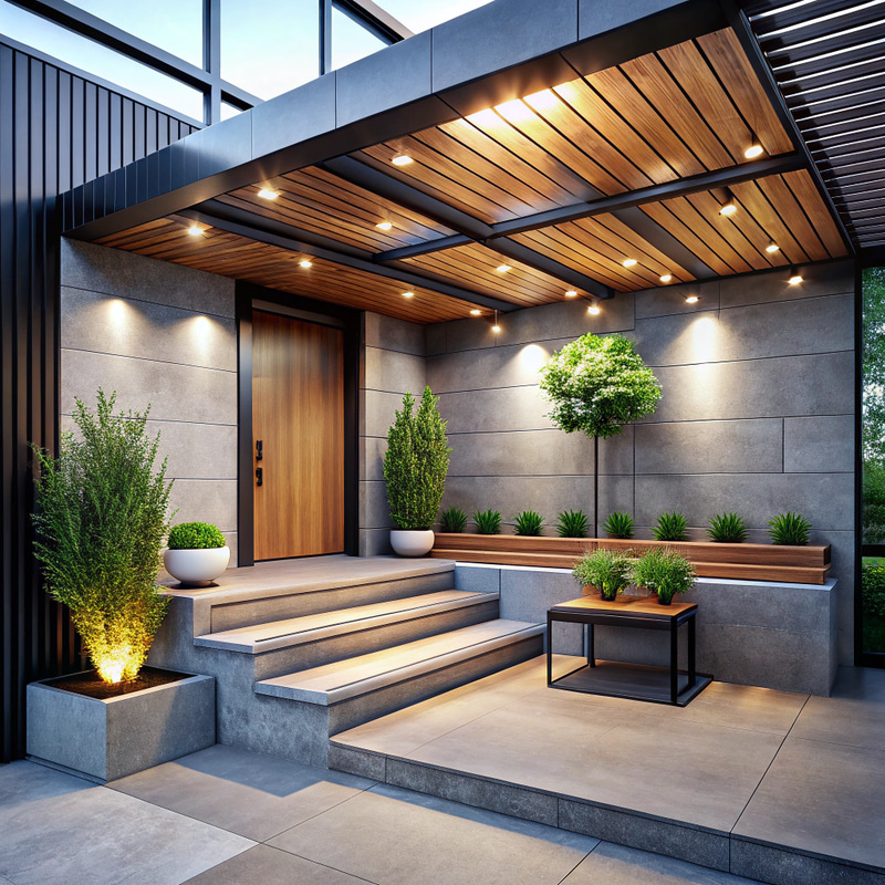 Modern Outdoor Entrance with Sleek Design