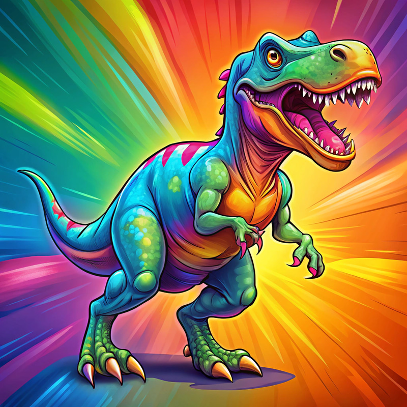 Colorful Sheen T-Rex Sprite Illustration Colorful Sheen T-Rex Sprite Illustration