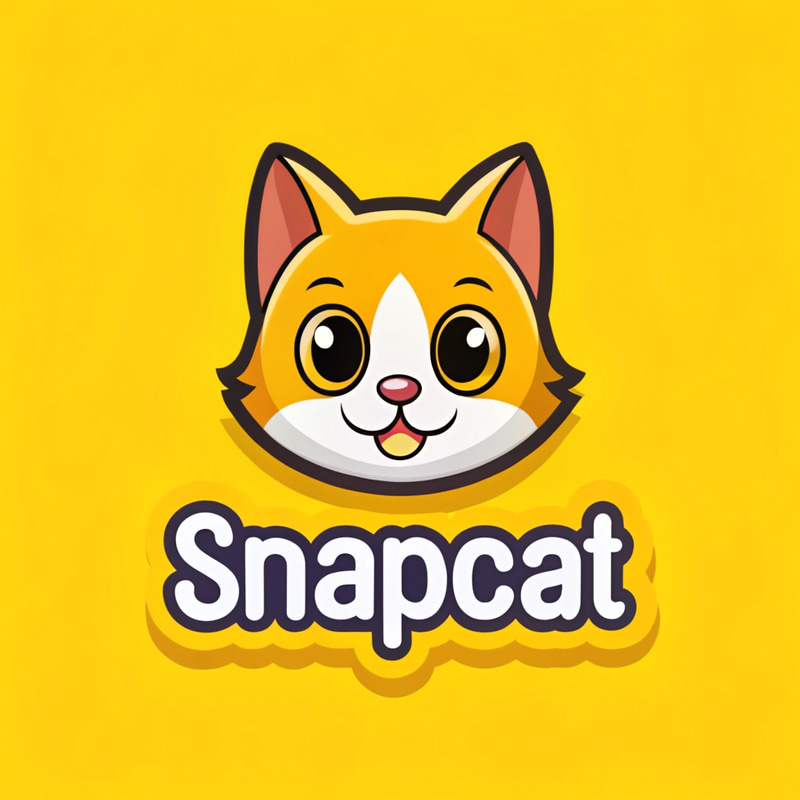 SnapCat Logo: Fun & Playful Cat Design Inspired by Snapchat