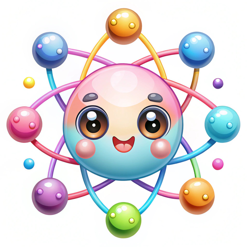 Cute Kawaii Molecule Character Design Cute Kawaii Molecule Character Design