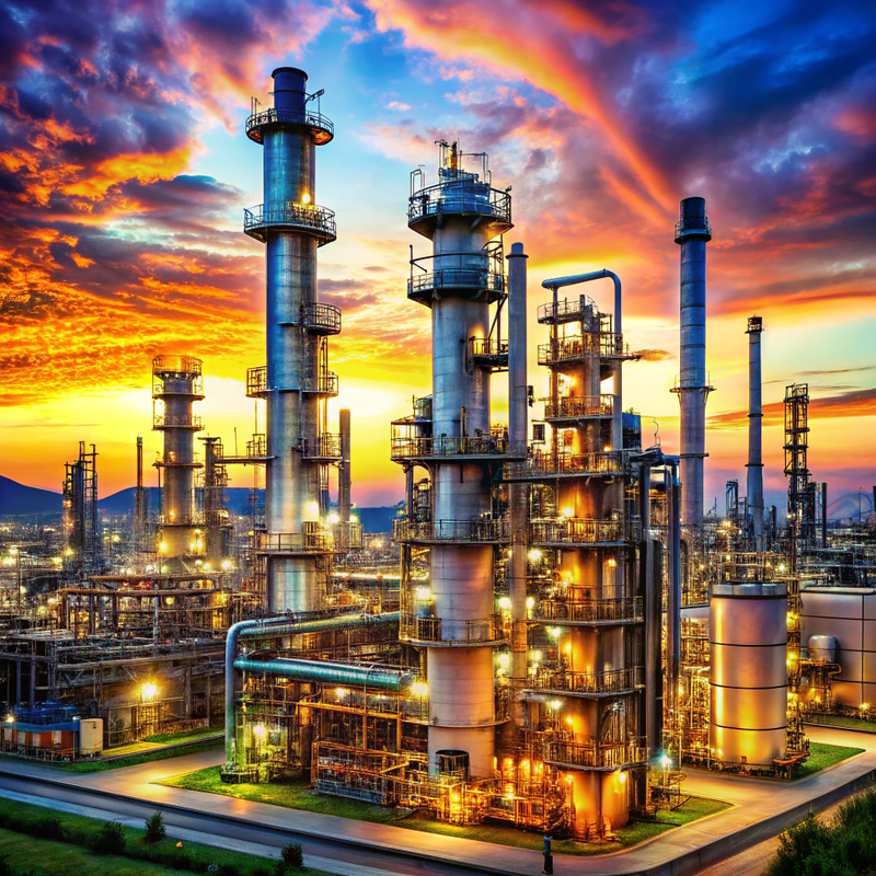 Artistic Collage of Petrochemical Industry Elements