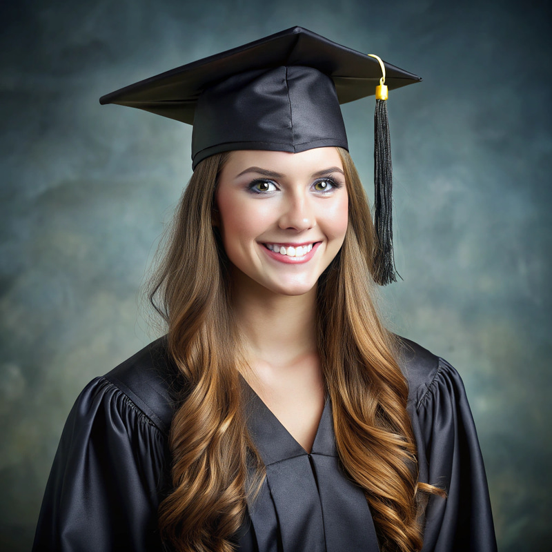 Elegant Graduation Photo Background with Cap & Gown Elegant Graduation Photo Background with Cap & Gown