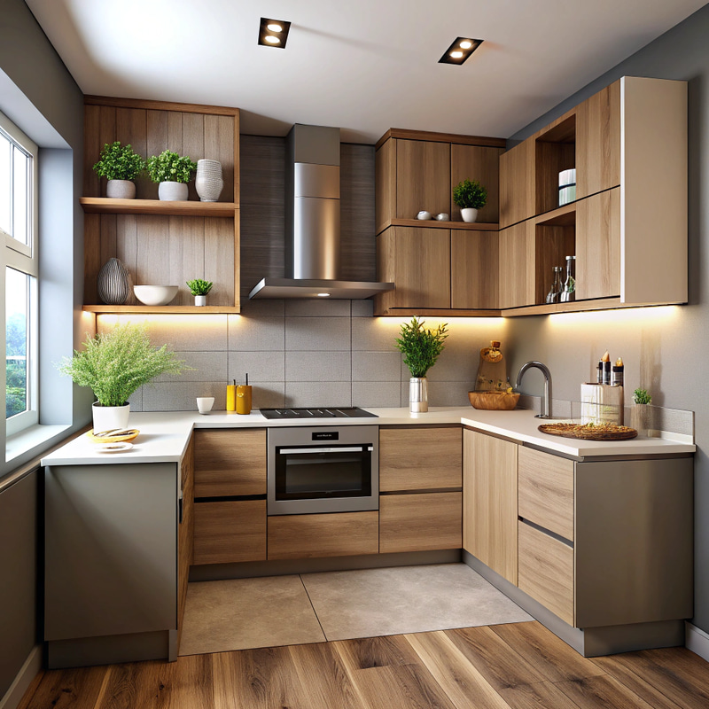 Modern U-Shaped Kitchen Design with Island Modern U-Shaped Kitchen Design with Island