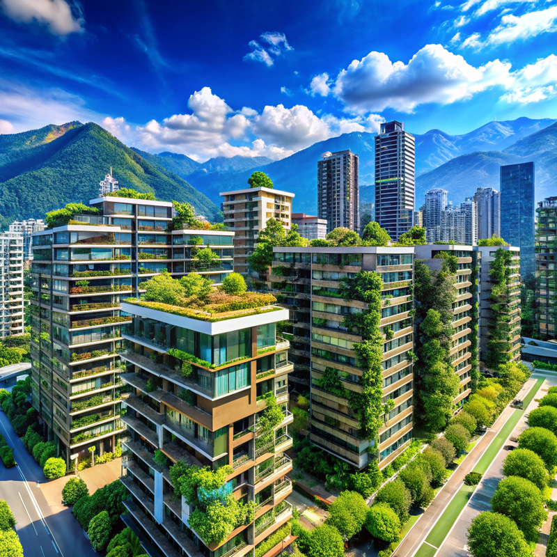 Modern Urban Complex with Vertical Gardens Modern Urban Complex with Vertical Gardens