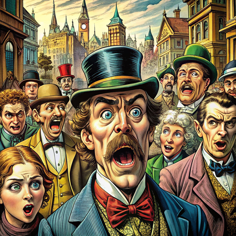 Modern Comic Art Inspired by 1880s Punch Magazine