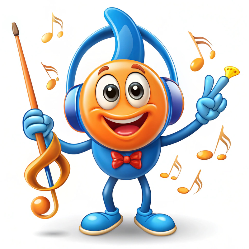 Colorful Music School Mascot Design