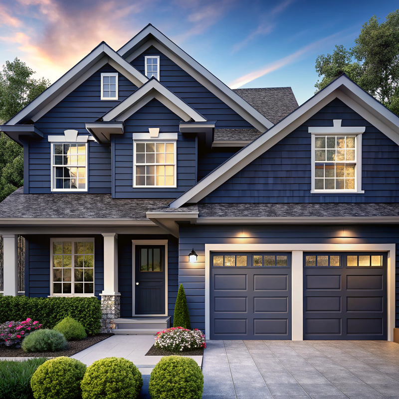 Stunning Dark Blue and Black House Design