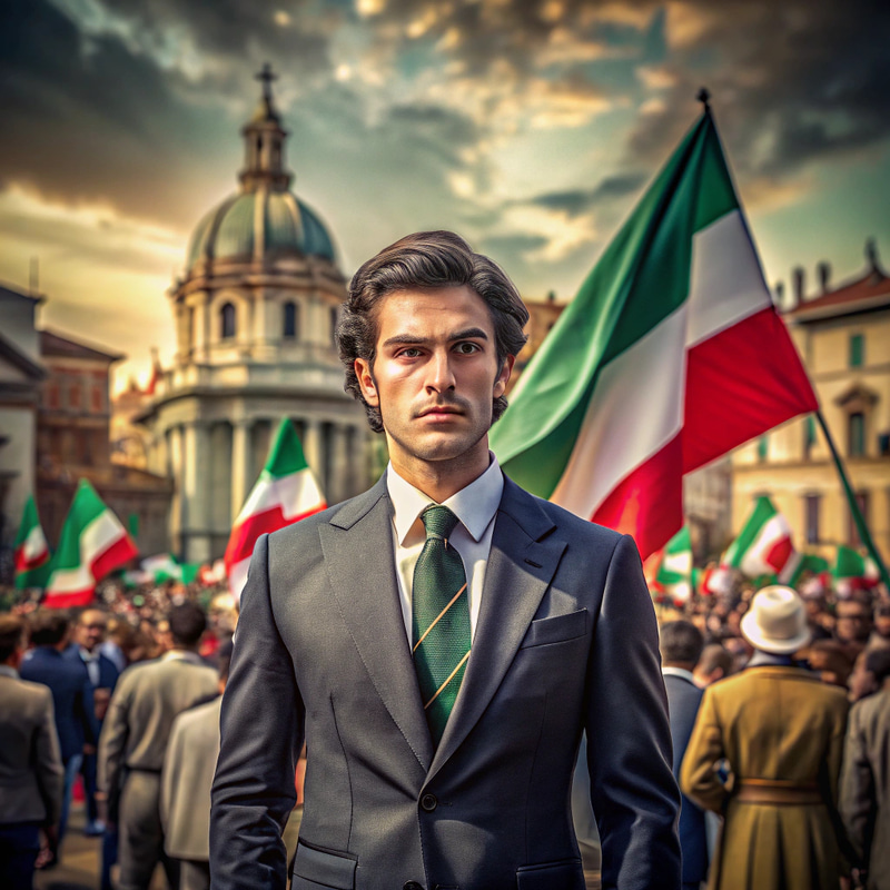 Young Revolutionary Leader in Italy