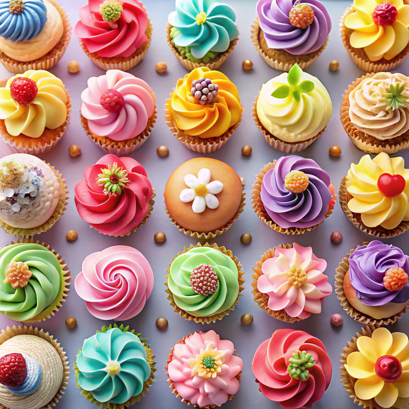 Vibrant Nimble Cupcakes Display - Perfectly Arranged