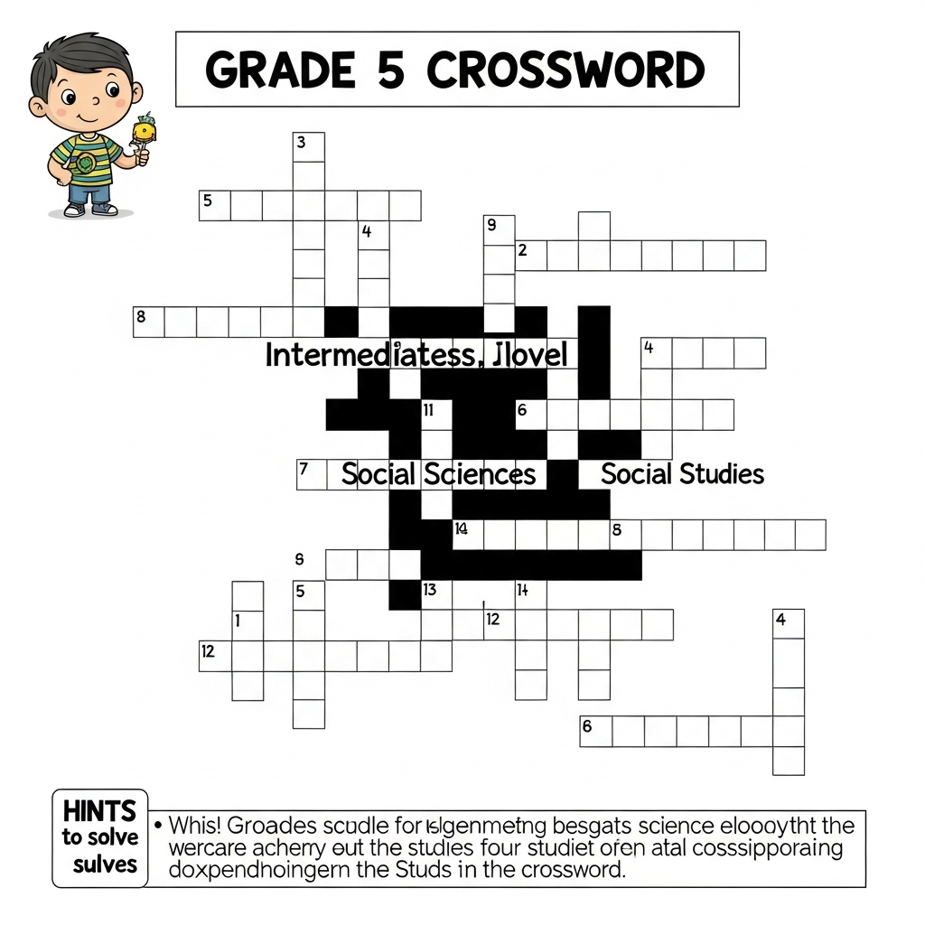 Fun crossword puzzle for 5th grade students | ai art generator ...
